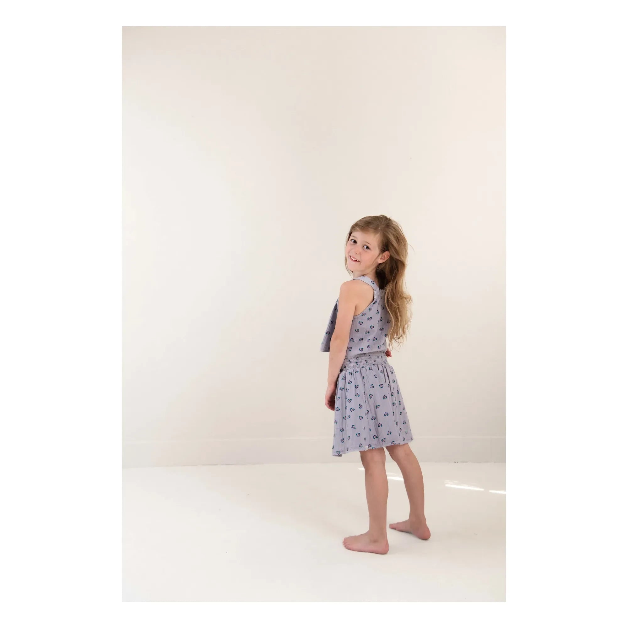 Jenest - Maddy Crop Top aus Bio-Baumwolle mit Blumenmuster | Lavendel