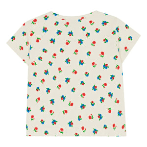The Campamento - Blumenmuster Ripp-T-Shirt | Ecru