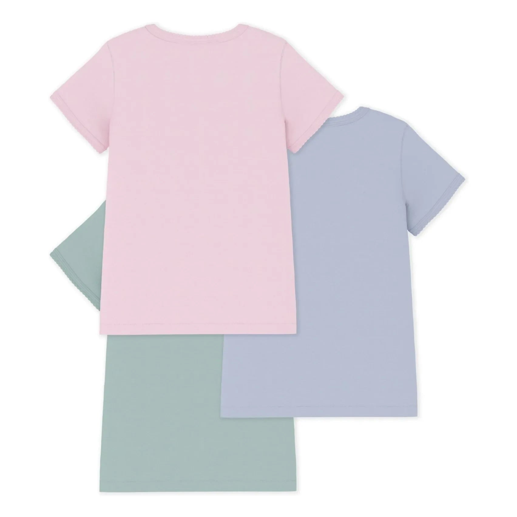 Petit Bateau - 3er Pack Kokot T-Shirt-Set | Rosa