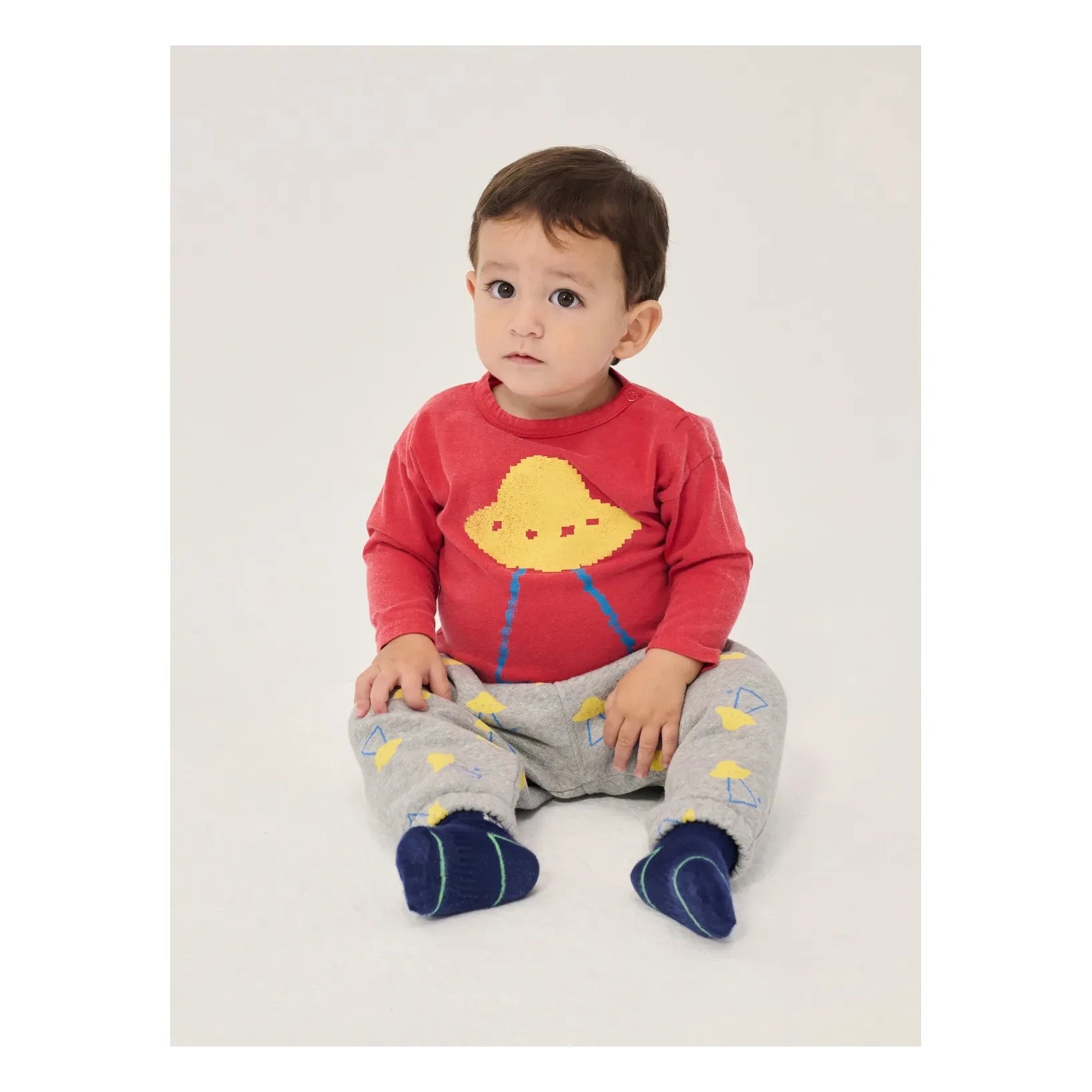 Bobo Choses - Jogger saucers Bio-Baumwolle Baby | Meliertes Grau