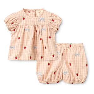 Flöss - Dolly Vichy Bluse und Shorts Set | Aprikose