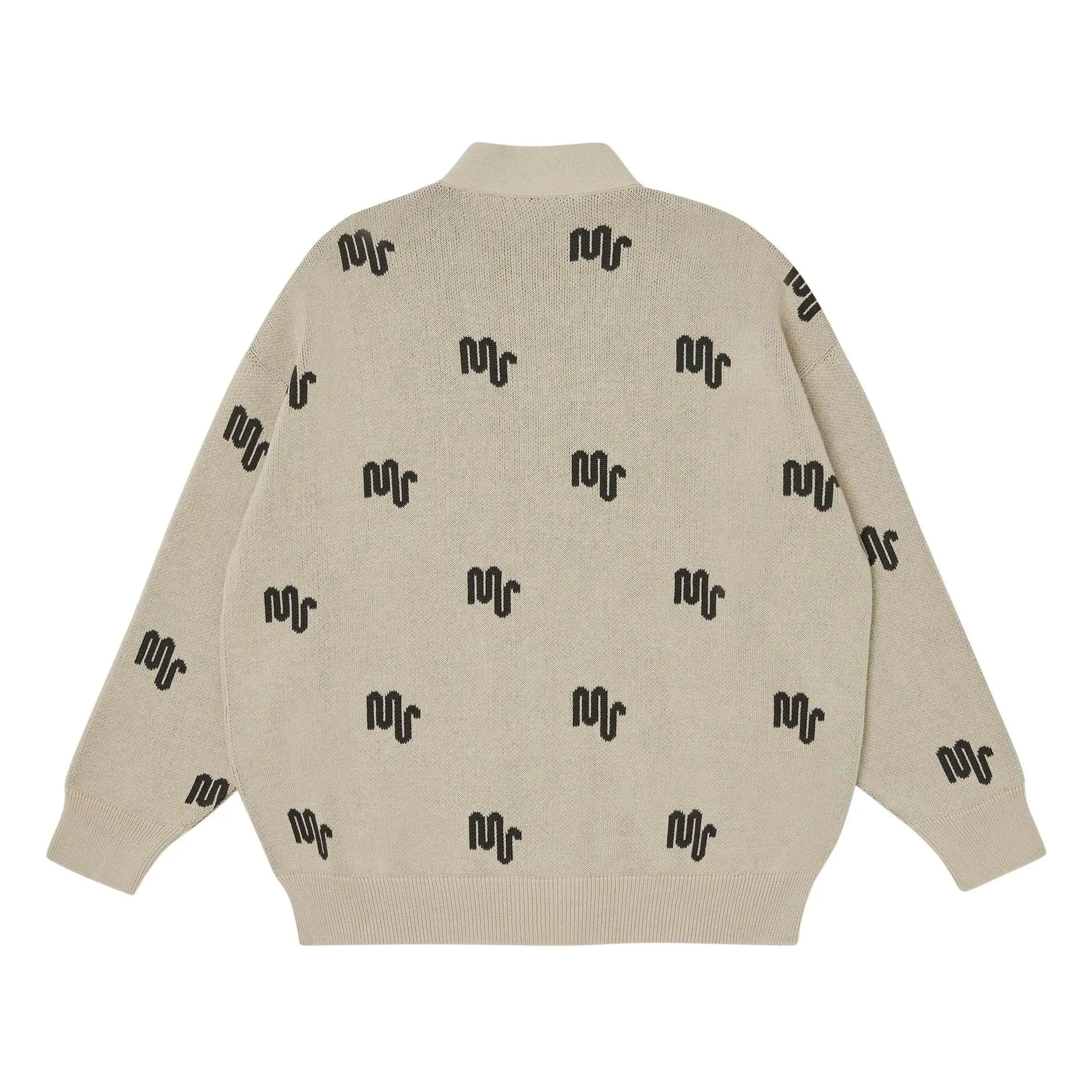 Main Story - Monogramm-Strickjacke aus Bio-Baumwolle | Cremeweiß