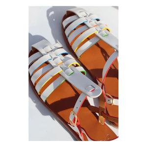 Mama Praïa - Regenbogen Fischer-Sandalen | Weiß