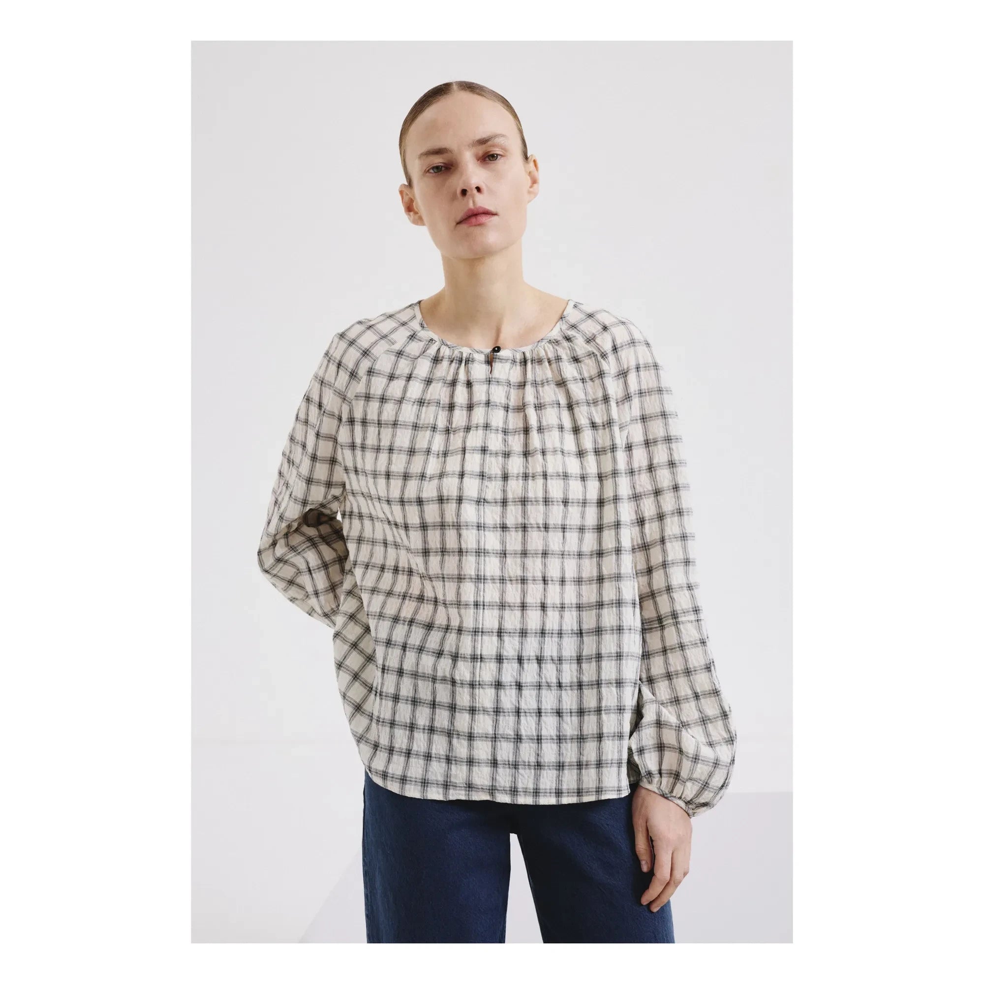 Pomandère – Gestreifte Baumwollbluse | Creme