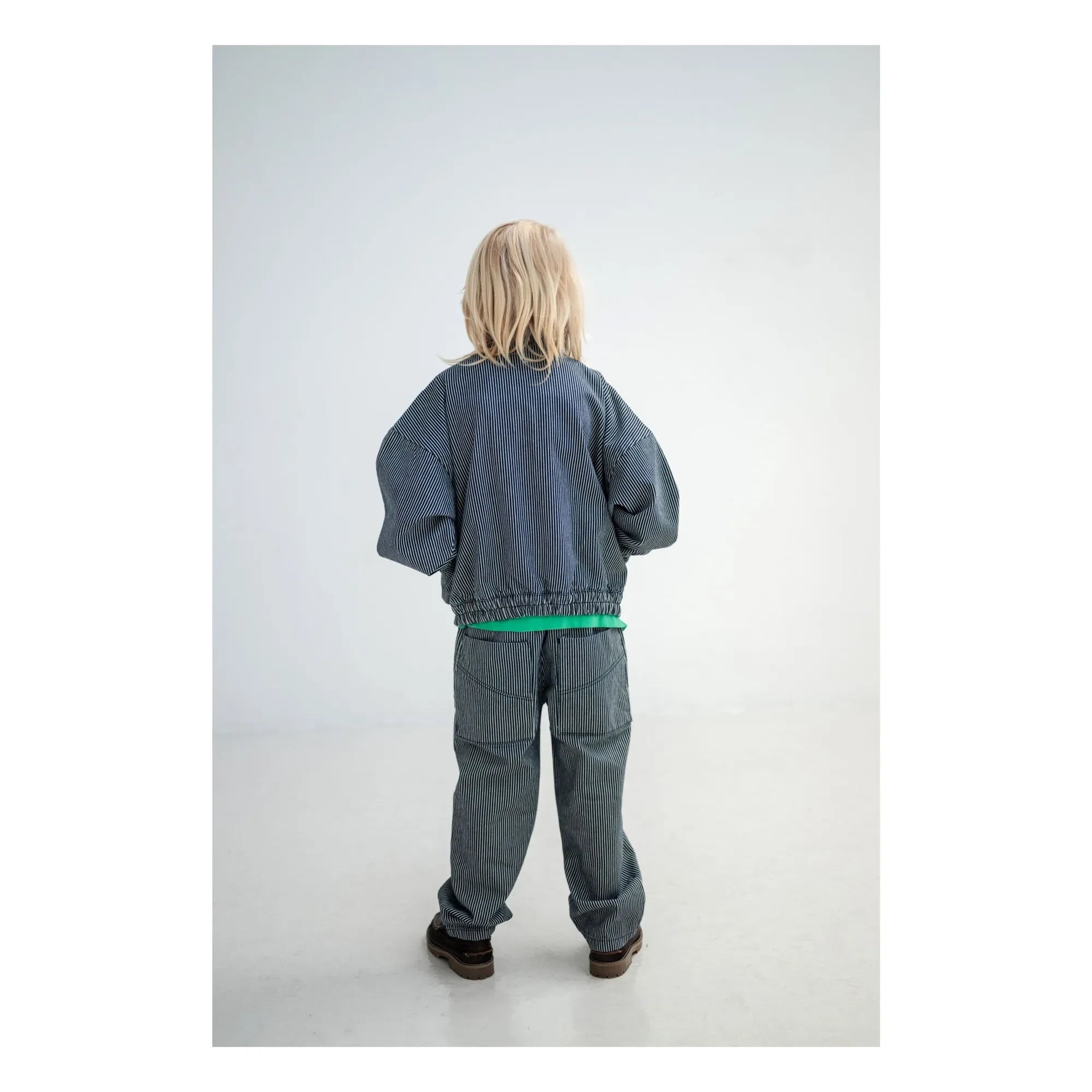 Repose AMS - Gestreifte Hose mit elastischem Bund aus Bio-Baumwolle | Blau