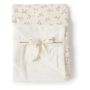 Babyshower - Olivgrüne Übergangsdecke | Ecru