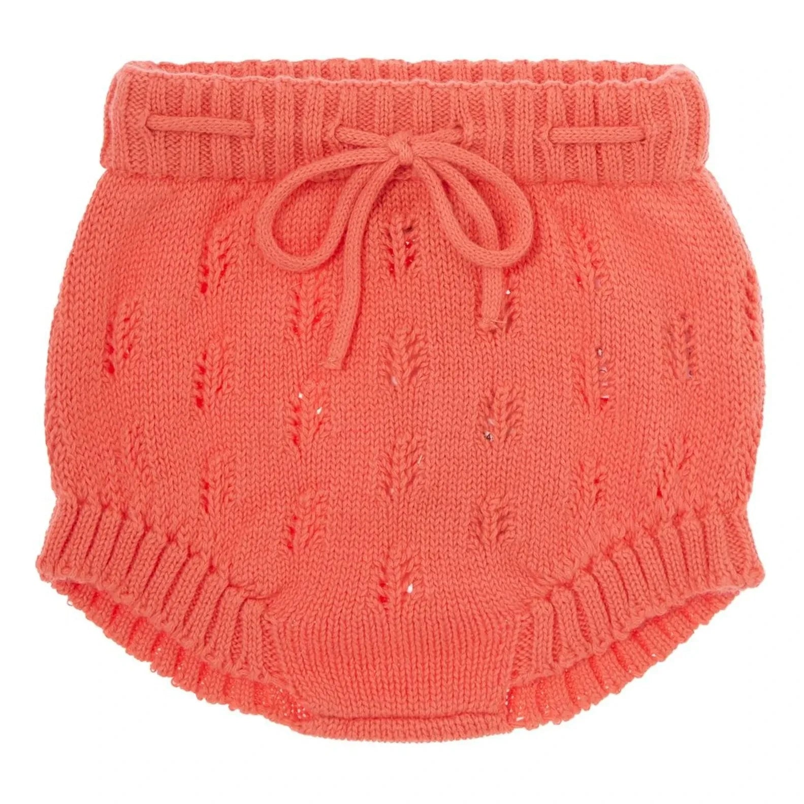 Tocoto Vintage - Durchbrochene Strickshorts | Koralle