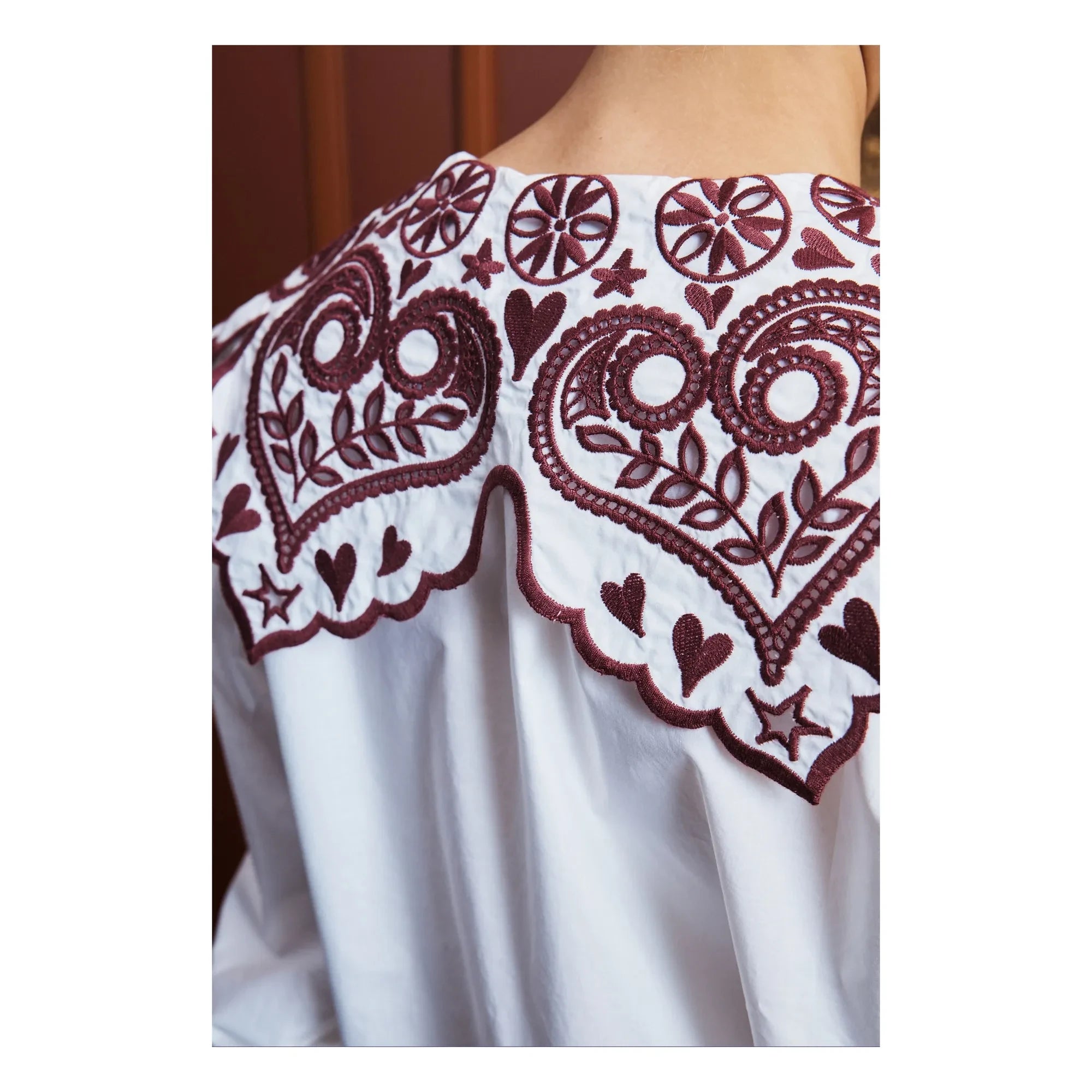 Alémais – Bestickte Bluse aus Baumwollpopeline | Creme