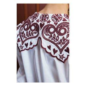 Alémais – Bestickte Bluse aus Baumwollpopeline | Creme