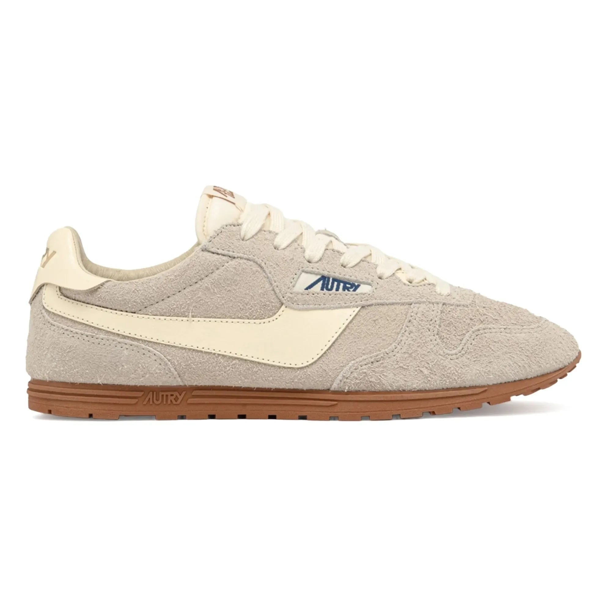 Autry - Windspin Low Zweifarbiger Sneaker aus Wildleder und Leder | Hellgrau