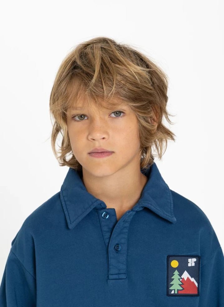 Hundred Pieces - Phoenix Mountain Organisch Baumwoll Sweatshirt | Grau Blau