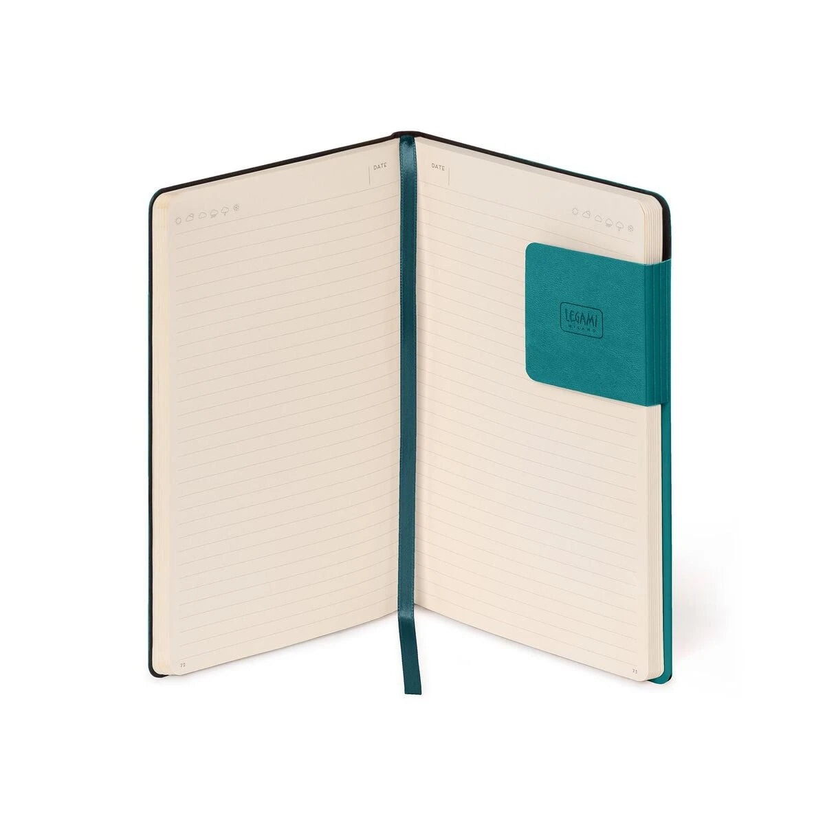 Legami - Çizgili Defter - Tek Renk Yumuşak Kapak - Malakit Yeşili - Benim Defterim