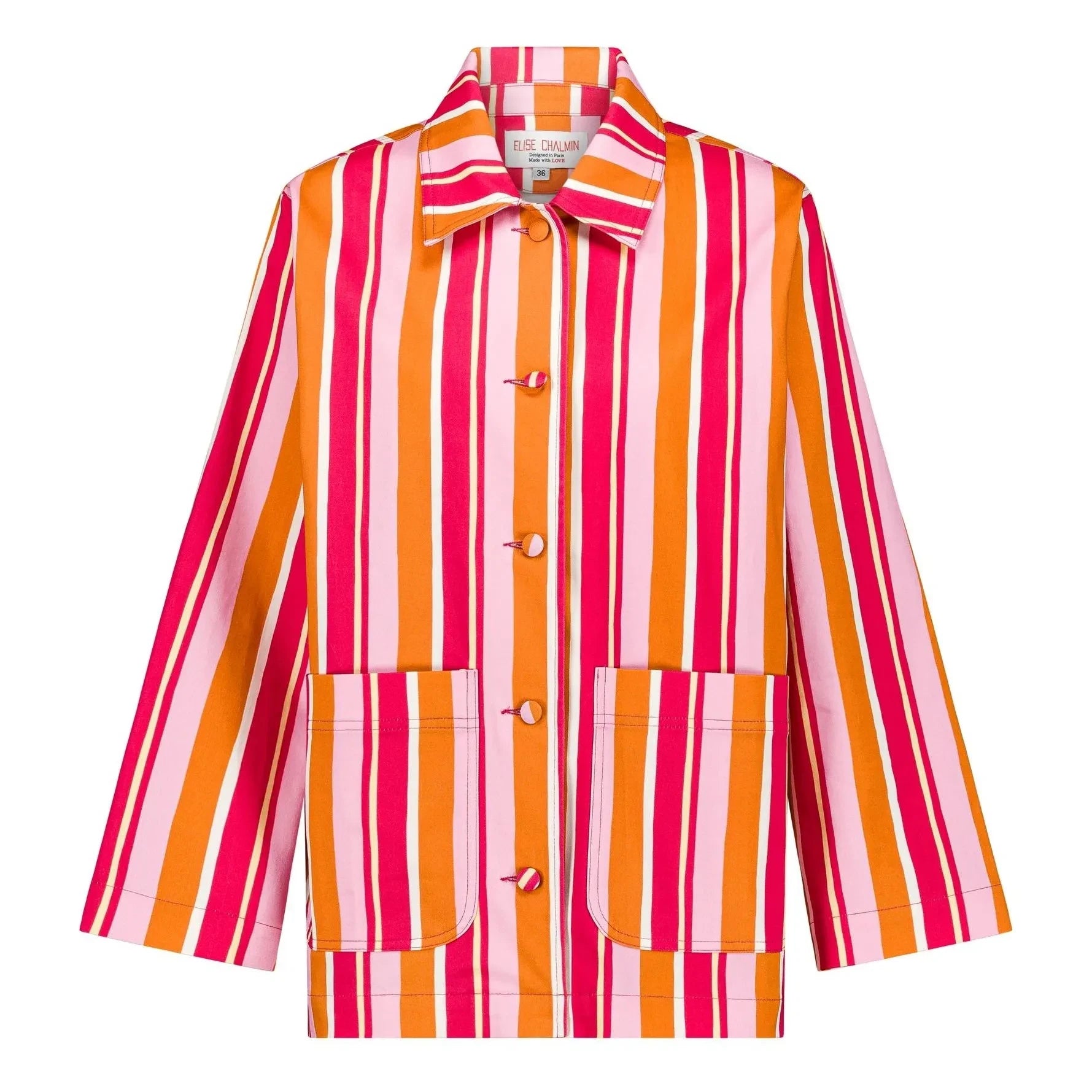 Elise Chalmin - Lucie Gestreifte Baumwolljacke | Rosa