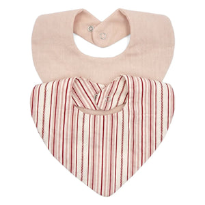 Editions Aimable - Bandana Brigitte - 2'li Set | Raspberry Stripes Poplin