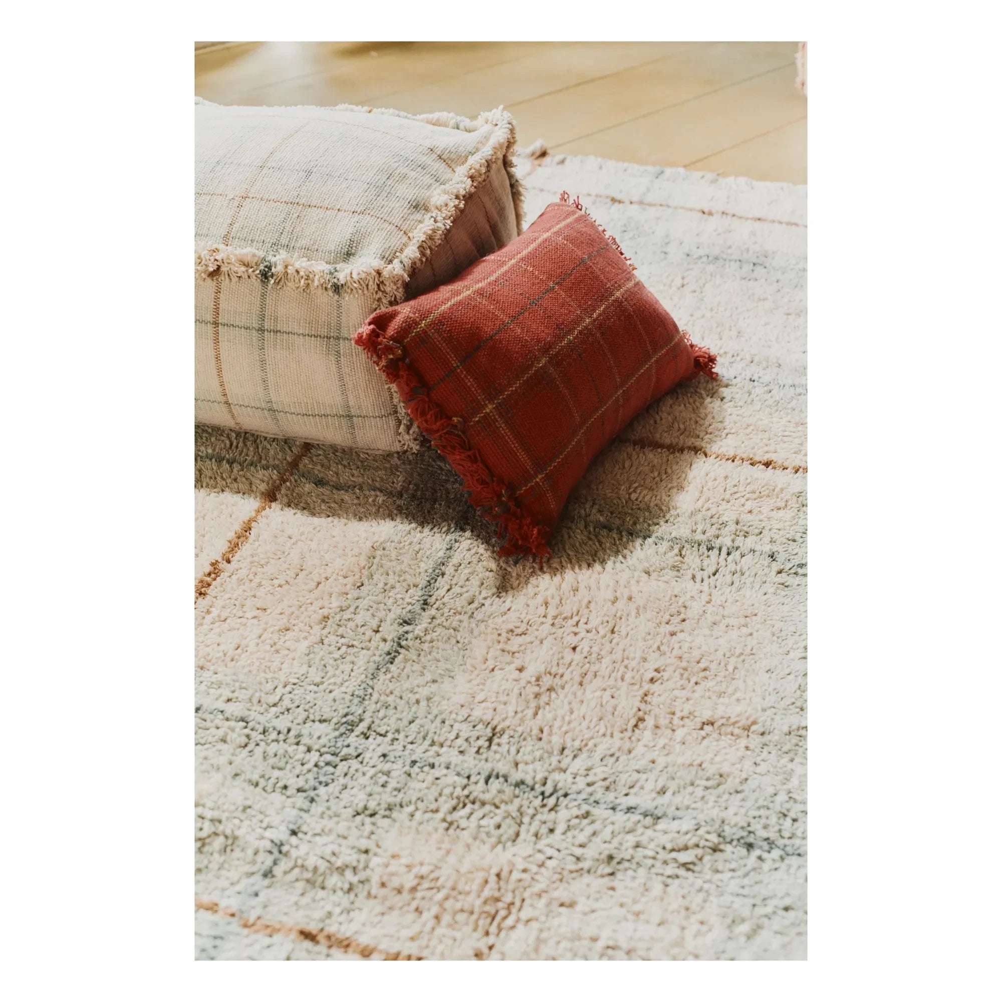 Lorena Canals - Tartan Teppich | Eisblau