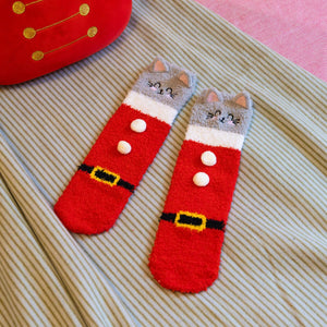 Legami - Erwachsene Weihnachts Hausschuh Socken Kitty Santa - Eine Perfekte Passform!