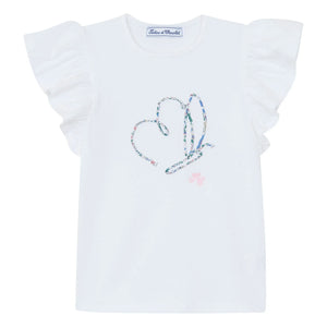 Tartine et Chocolat - T-Shirt mit Liberty-Schmetterling | Weiß