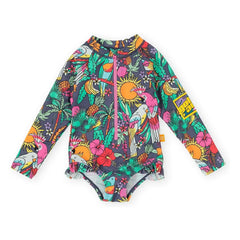 Goldie + Ace - Paradise Langarm-Badeanzug | Marine