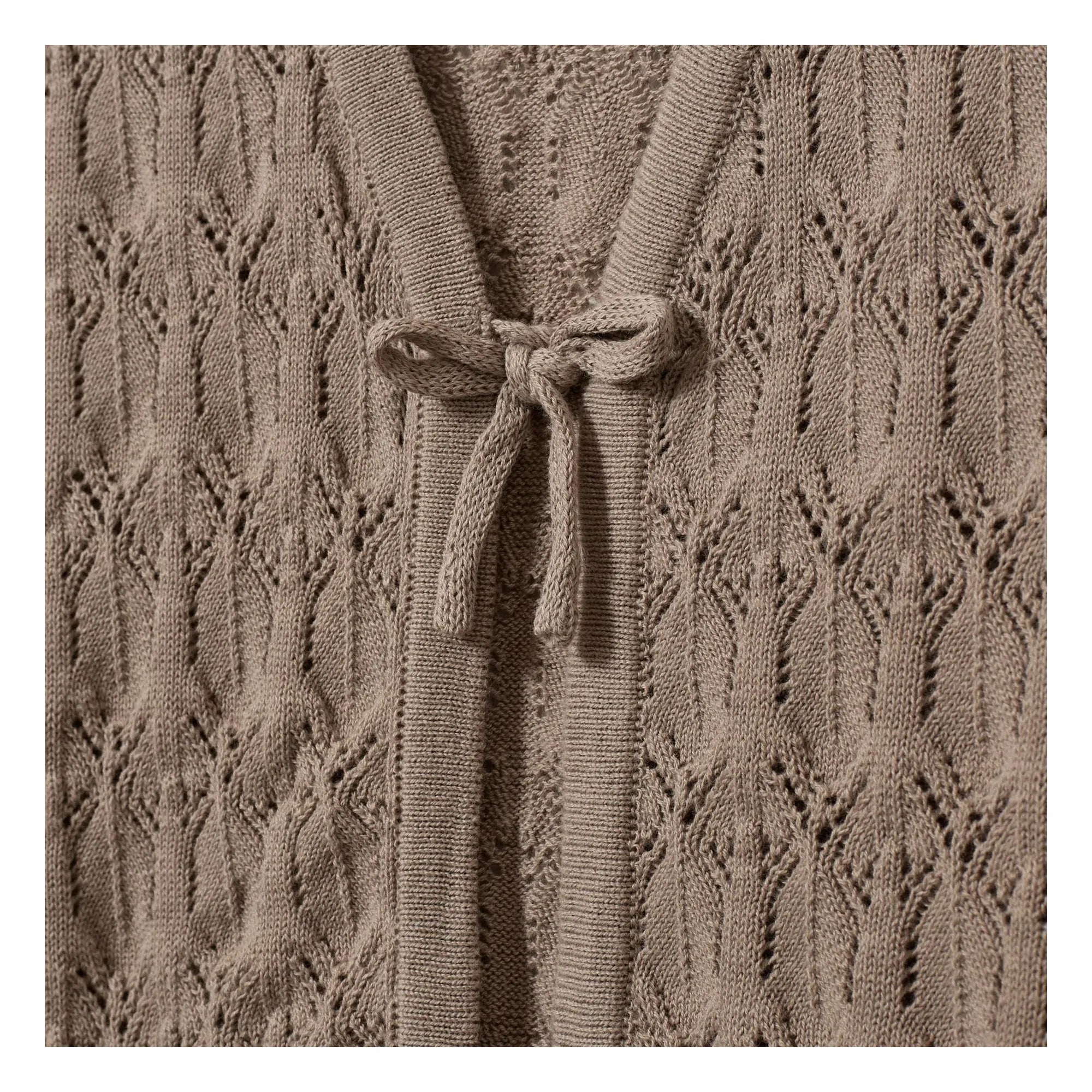 Sofie Schnoor - Floriana Kurzarm Strickjacke zum Binden | Beige
