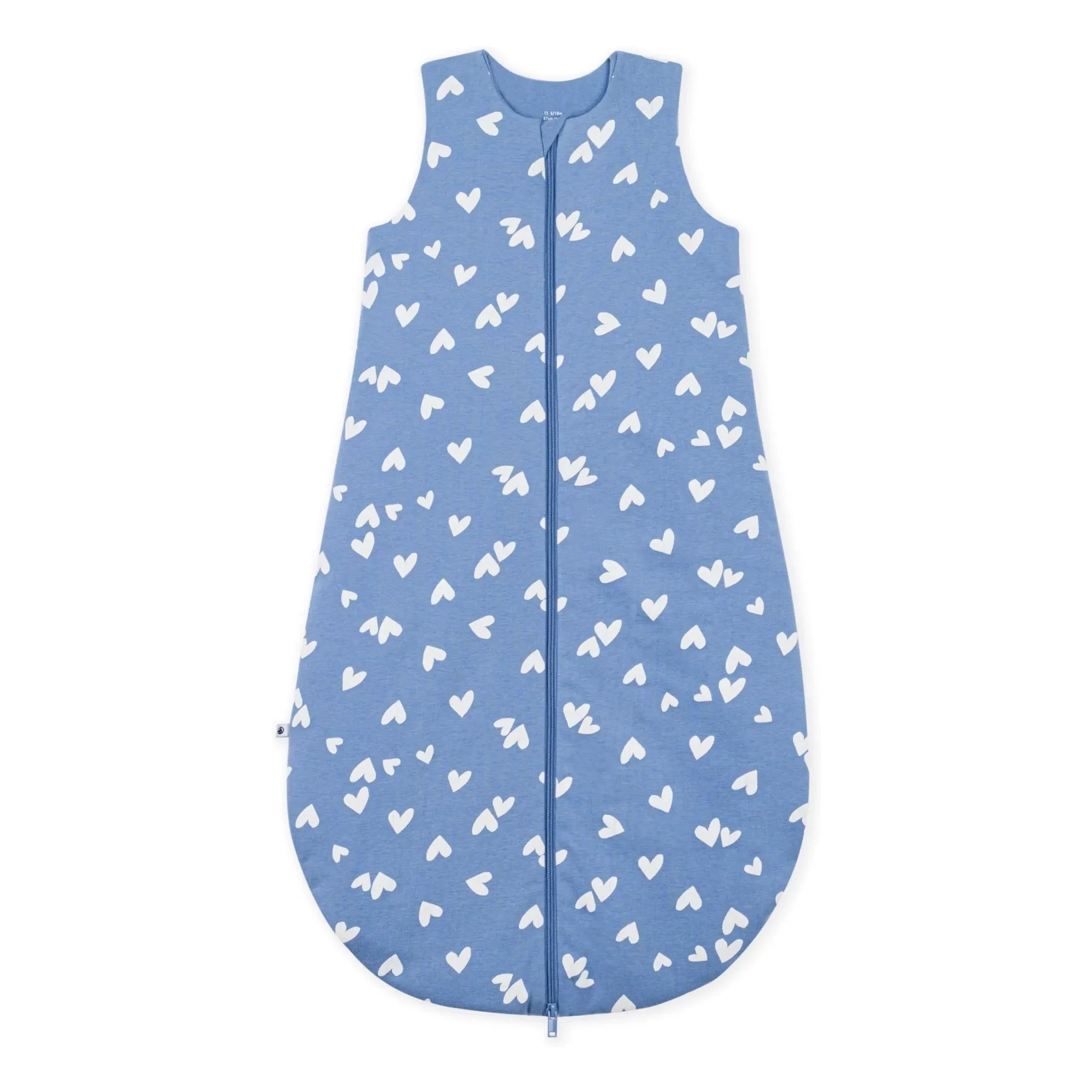 Petit Bateau - Kalp Desenli Organik Pamuk Uyku Tulumu | Blue