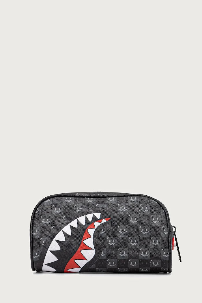 Sprayground - Graue Stiftetasche mit Haifischen in Paris 910B9316NSZ