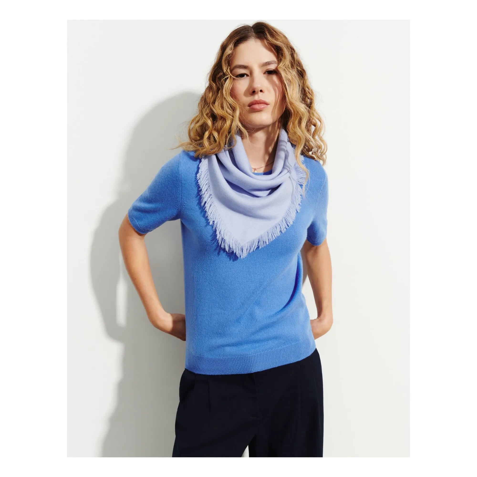 Bompard - Mini Twill Kaschmir Quadrat | Hellblau