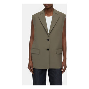 Geschlossen – Ärmelloser Blazer | Khaki