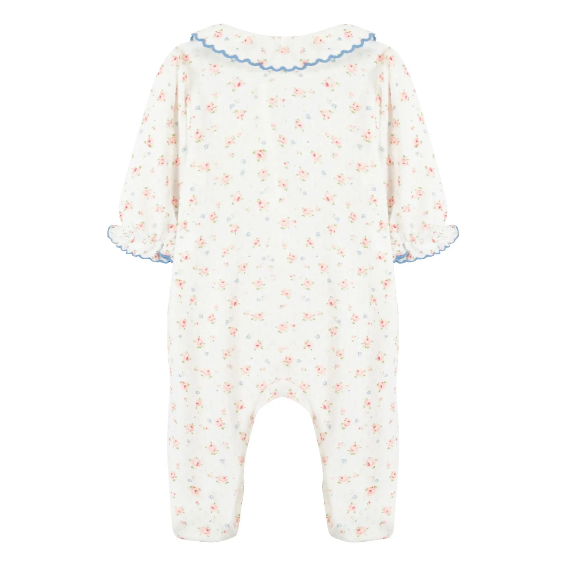 Tartine et Chocolat - Pyjama mit Blumen-Spitzenkragen | Ecru