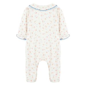 Tartine et Chocolat - Pyjama mit Blumen-Spitzenkragen | Ecru