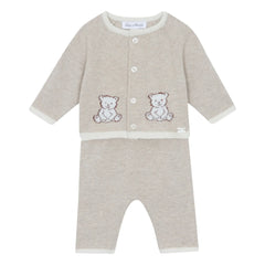 Tartine et Chocolat - Teddy Bear Örgü Hırka ve Pantolon Takımı | Heather beige