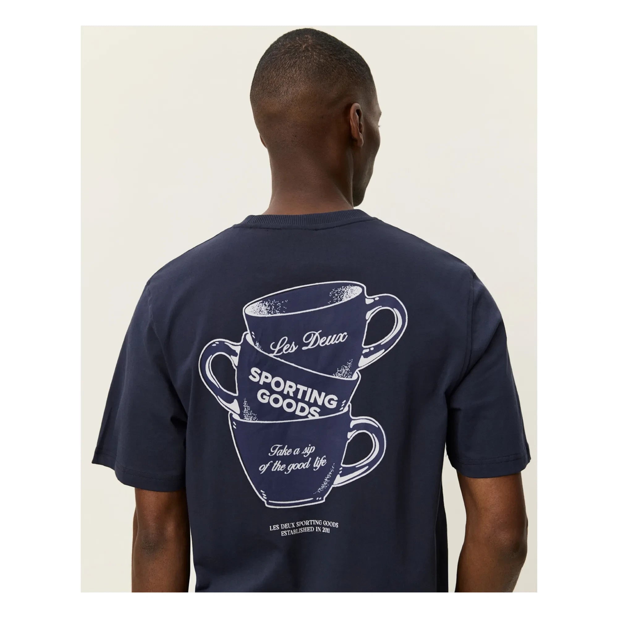 Les Deux - Ben Artist Baumwoll T-Shirt | Dunkelblau