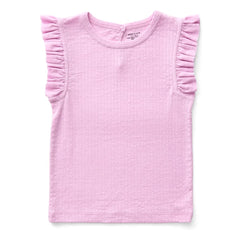 Soor Ploom - Pointelle Rüschen T-Shirt aus Bio-Baumwolle | Rosa