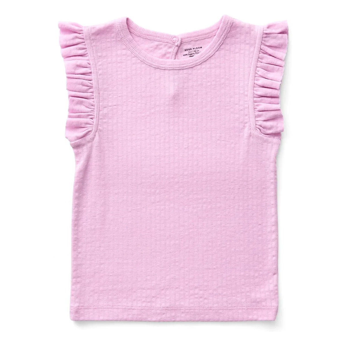 Soor Ploom - Pointelle Rüschen T-Shirt aus Bio-Baumwolle | Rosa