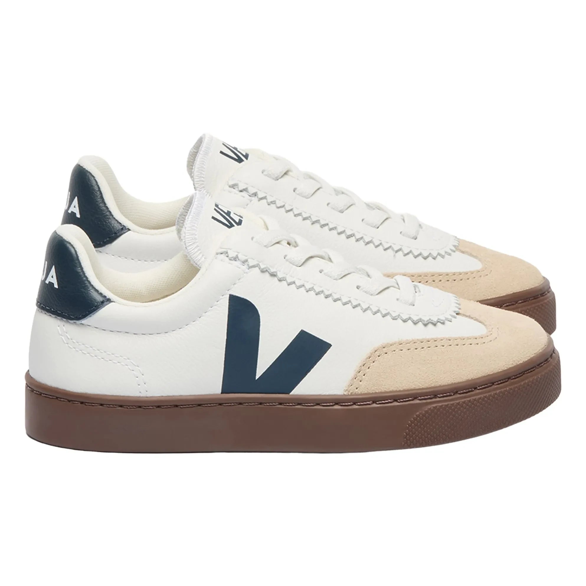 Veja - O.T. Leder Sneakers mit Volleyball-Schnürung | Dunkelblau