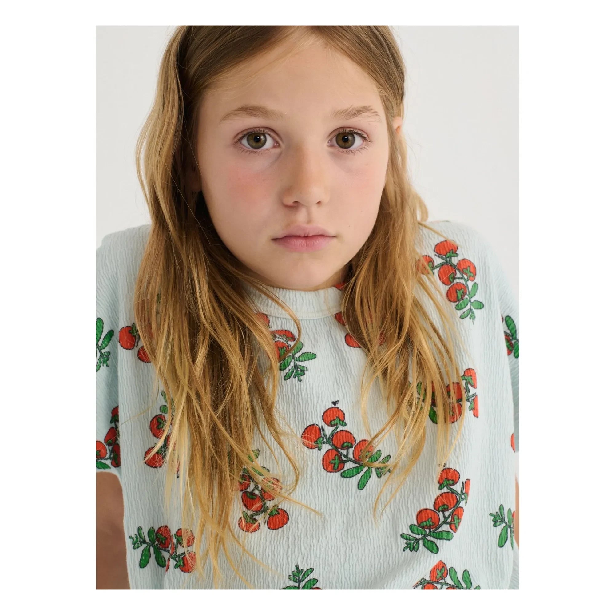 Bobo Choses – Bio-Baumwolle Tomaten Crop T-Shirt | Hellblau