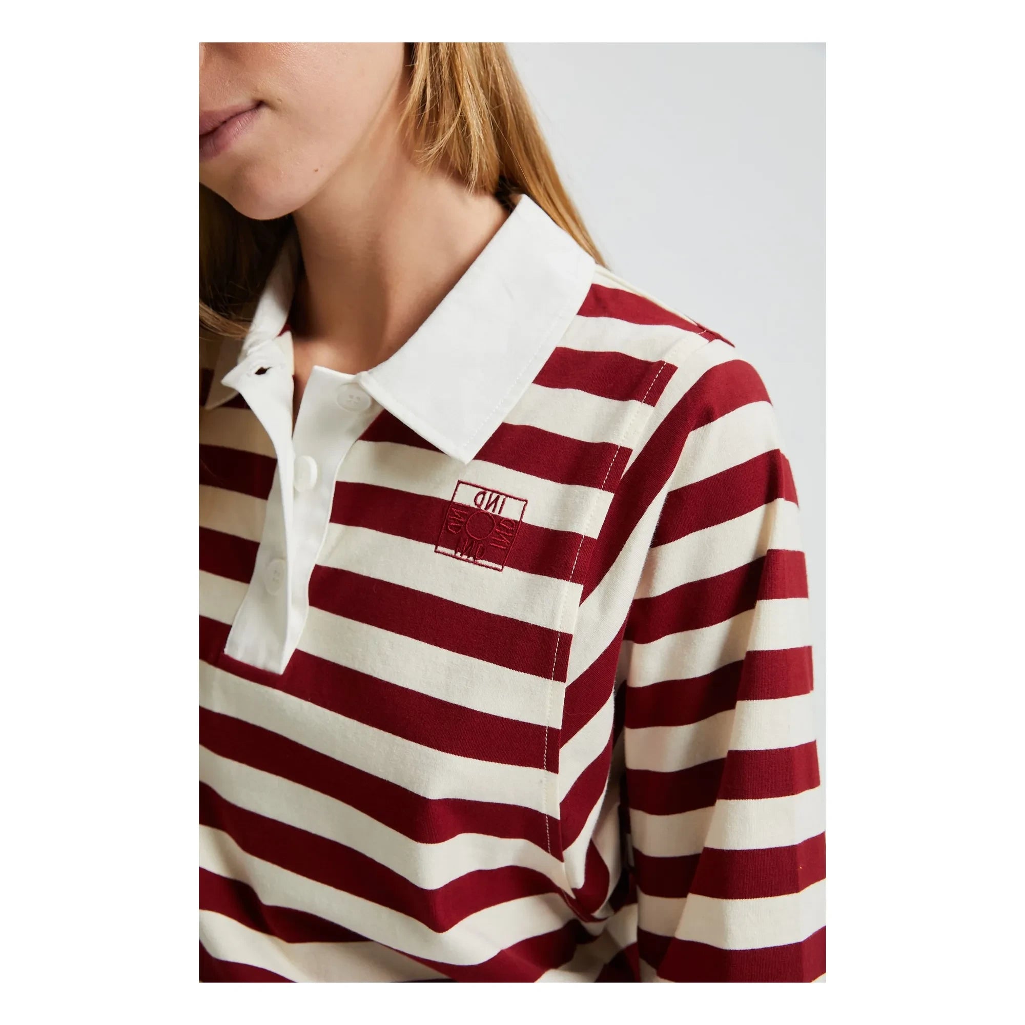 Indee - Gestreiftes Poloshirt | Bordeaux
