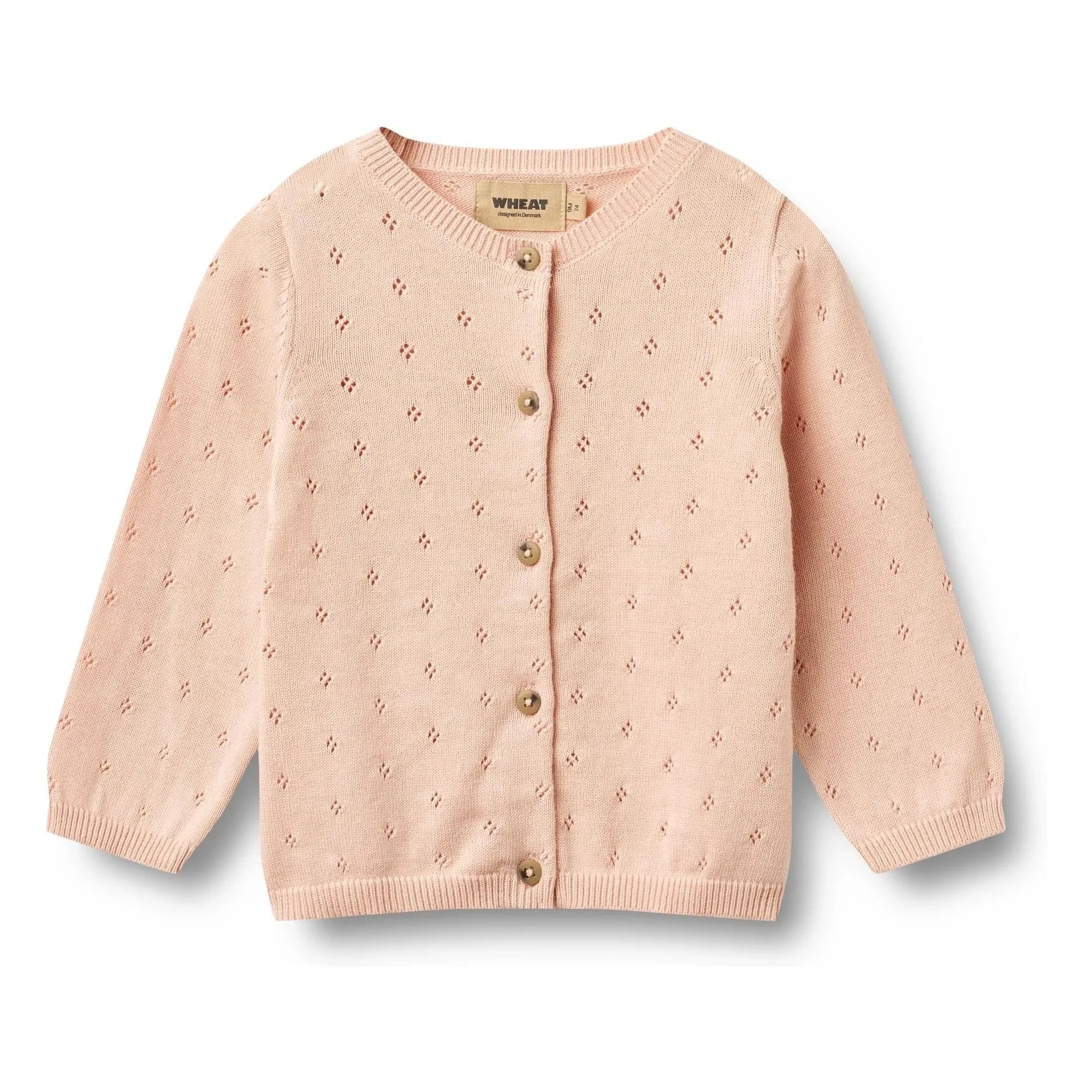 Wheat - Maia Bio-Baumwoll-Baby-Strickjacke | Hellpuder