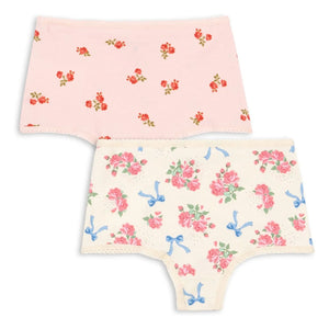 Konges Sløjd - Hipster-Höschen aus Bio-Baumwolle mit Blumenmuster, 2er-Pack | Puderrosa