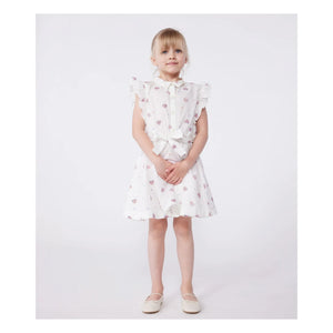 Petit Bateau - Bory Kleid aus Bio-Baumwollpopeline | Creme