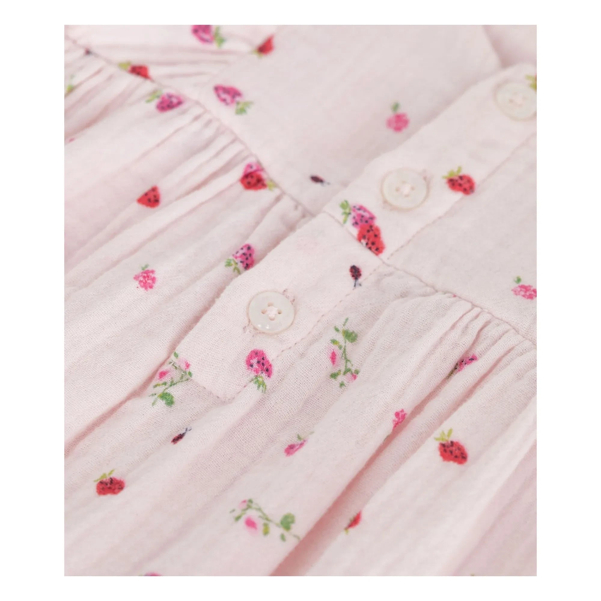 Petit Bateau - Bio-Baumwolle Musselin Blumenmuster Strampler | Rosa