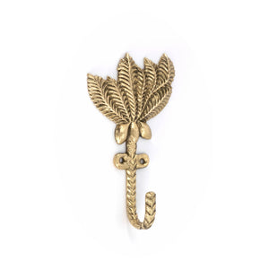 Doing Goods - Devi Palmtree Recycelte Messing Mantelhaken - 2er Set | Goldbraun