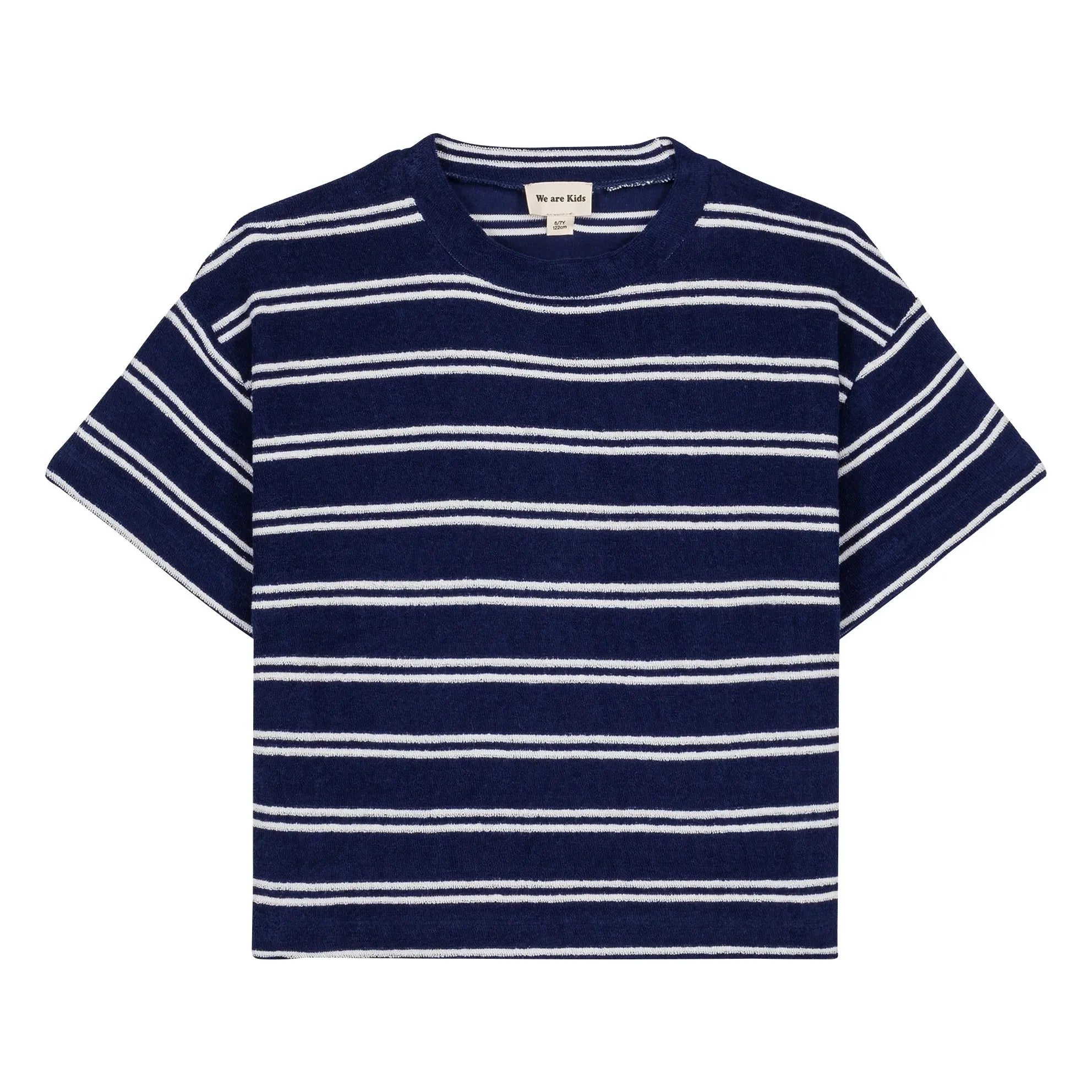 We Are Kids – Jordan Gestreiftes T-Shirt aus Bio-Baumwolle | Marineblau