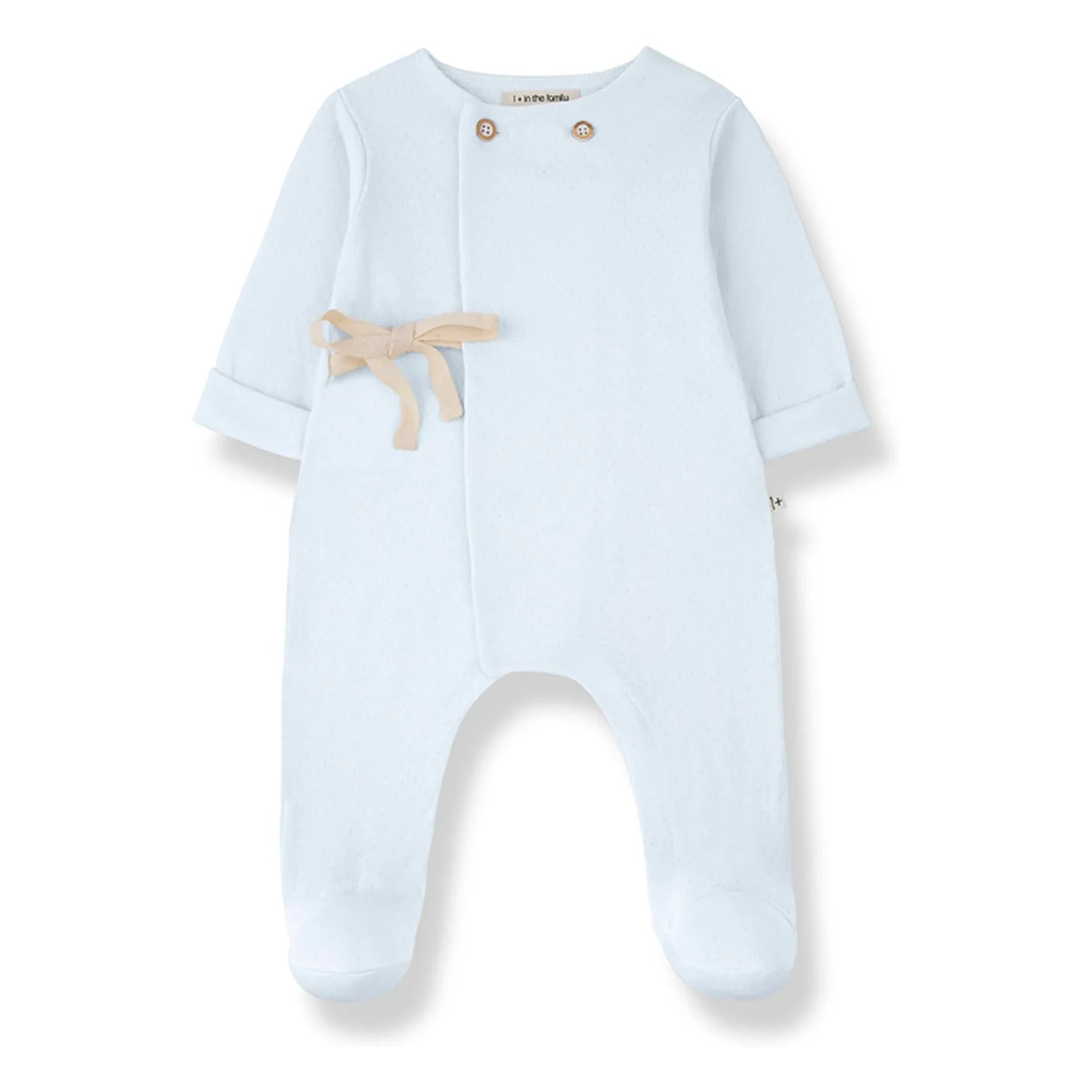 1+ in the family - Pointelle Baptiste Strampler | Hellblau