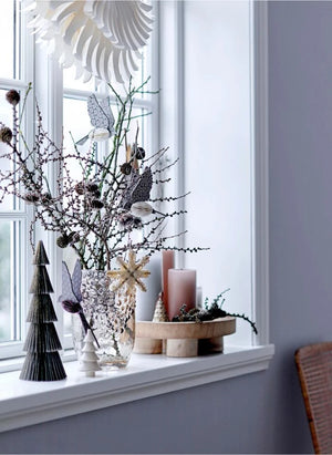 Bloomingville - Rattan Schneeflocke Weihnachtsdekoration - 3er Set