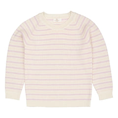 Copenhagen Colors - Gestreifter Rippstrick-Pullover Merinowolle | Flieder