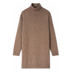 Bompard - Kaschmirkleid mit hohem Kragen und weiten Ärmeln | Beige