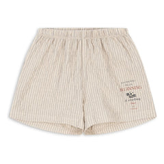 Konges Sløjd - Elliott Gestreifte Seersucker Bio-Baumwollshorts | Beige
