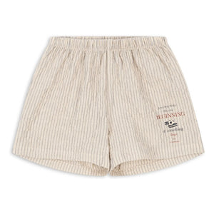 Konges Sløjd - Elliott Gestreifte Seersucker Bio-Baumwollshorts | Beige