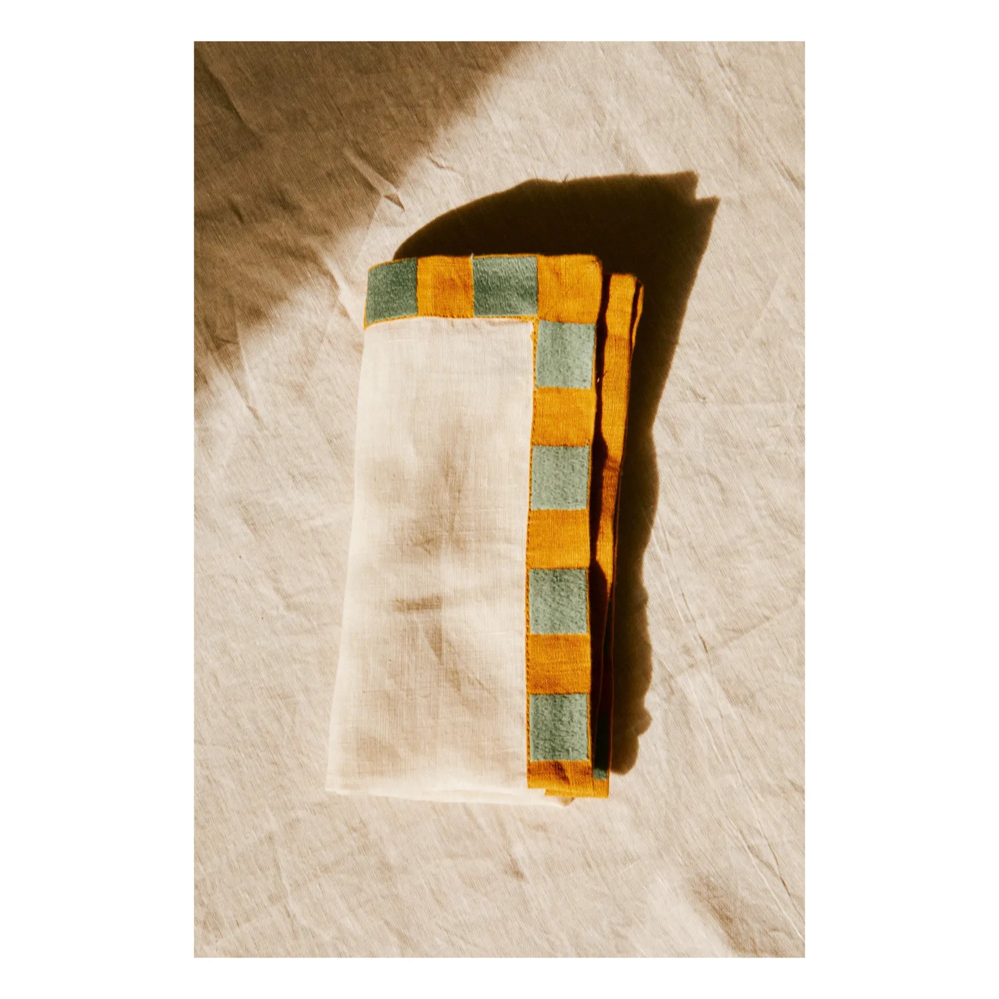 Tressé - Kettendamier-Serviette | Ecru