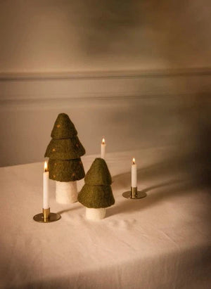 Muskhane - Filz Weihnachtsbäume - 2er Set | Moosgrün